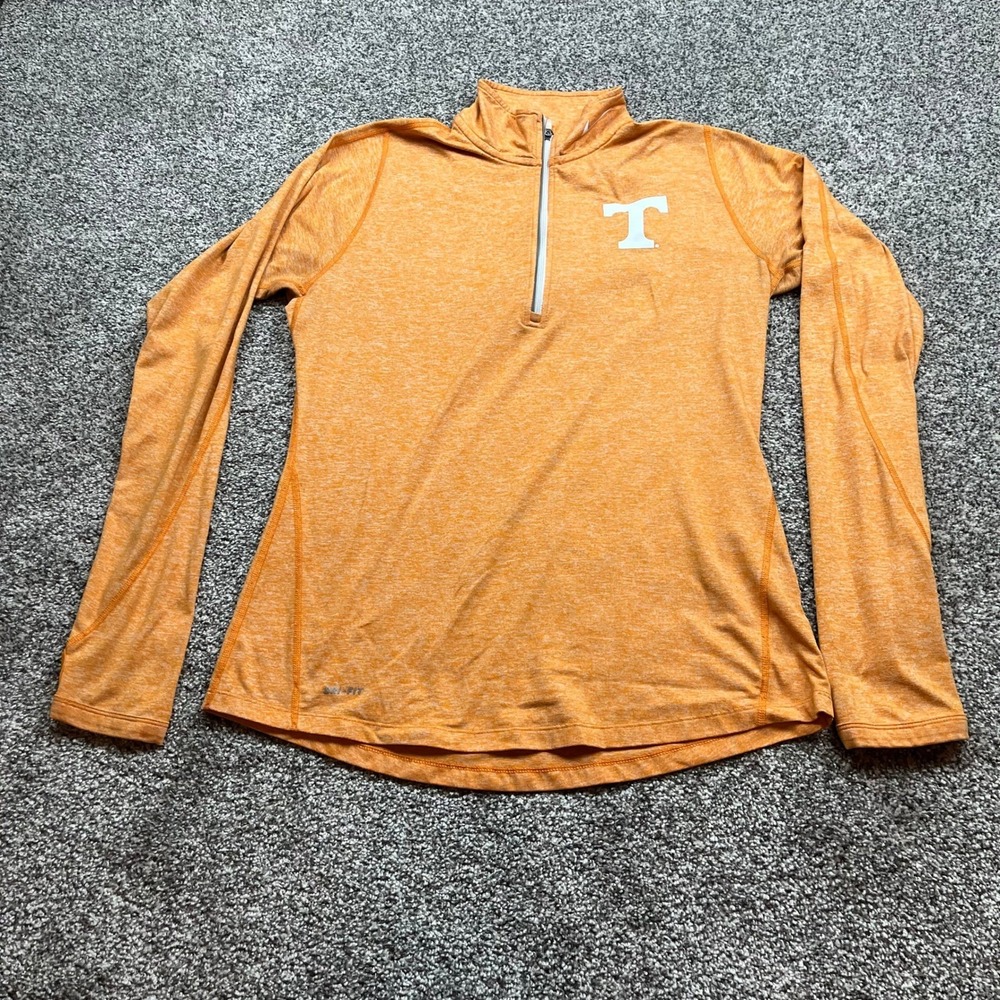 Tennessee Volunteers Nike Shirt Womens Medium  Orange Dri-FIT 1/2 Zip